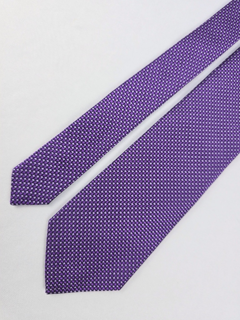 Brooks Brothers "346" Purple Micro-Pattern Woven Pure Silk Necktie